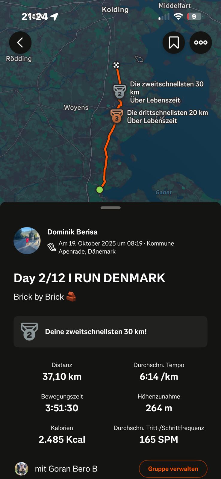 Strava Daten Etappe 2