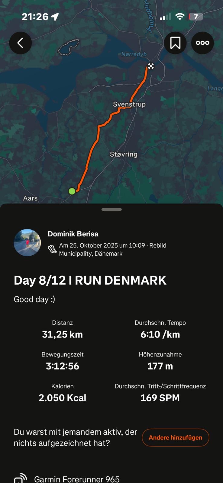 Strava Daten Etappe 8